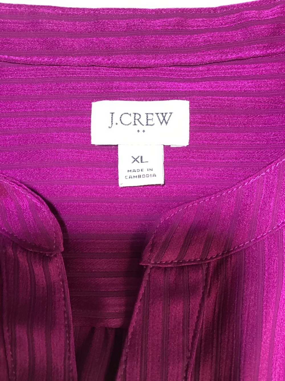 J. Crew Factory Shadow-striped Long-Sleeve Popover Placket Blouse - Picture 4 of 9